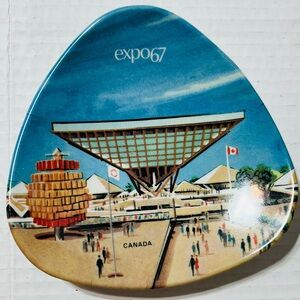 Expo 67 Souvenir triangle shape plastic tray